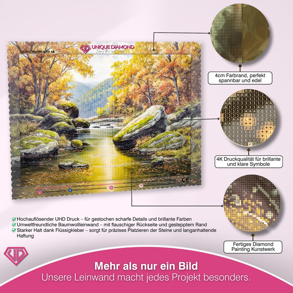 5D Diamond Painting – Sonnenkuss im Herbsttal Unique-Diamond
