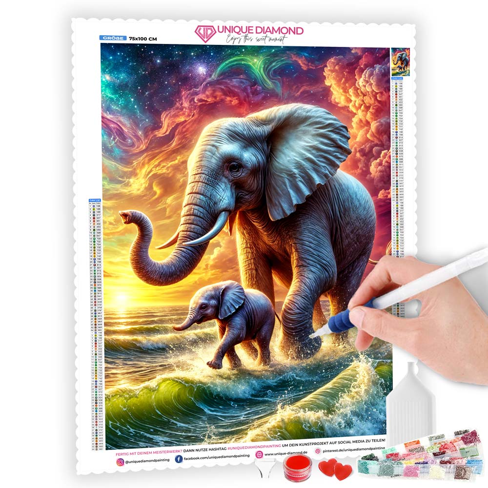 5D Diamond Painting – Sonnenpfade der Giganten, Unique-Diamond