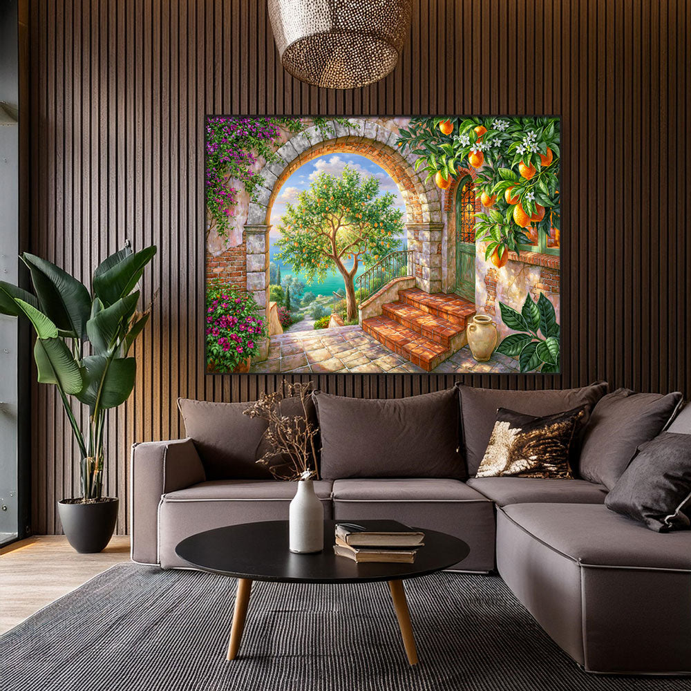 5D Diamond Painting – Sonnentor der Zitronengärten