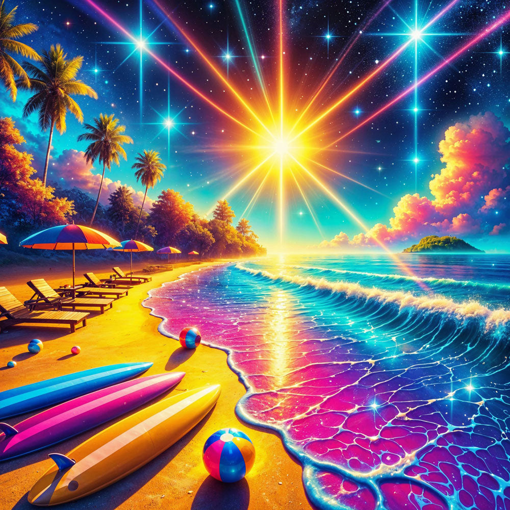 5D Diamond Painting – Sonnenzauber am Traumstrand, Unique-Diamond