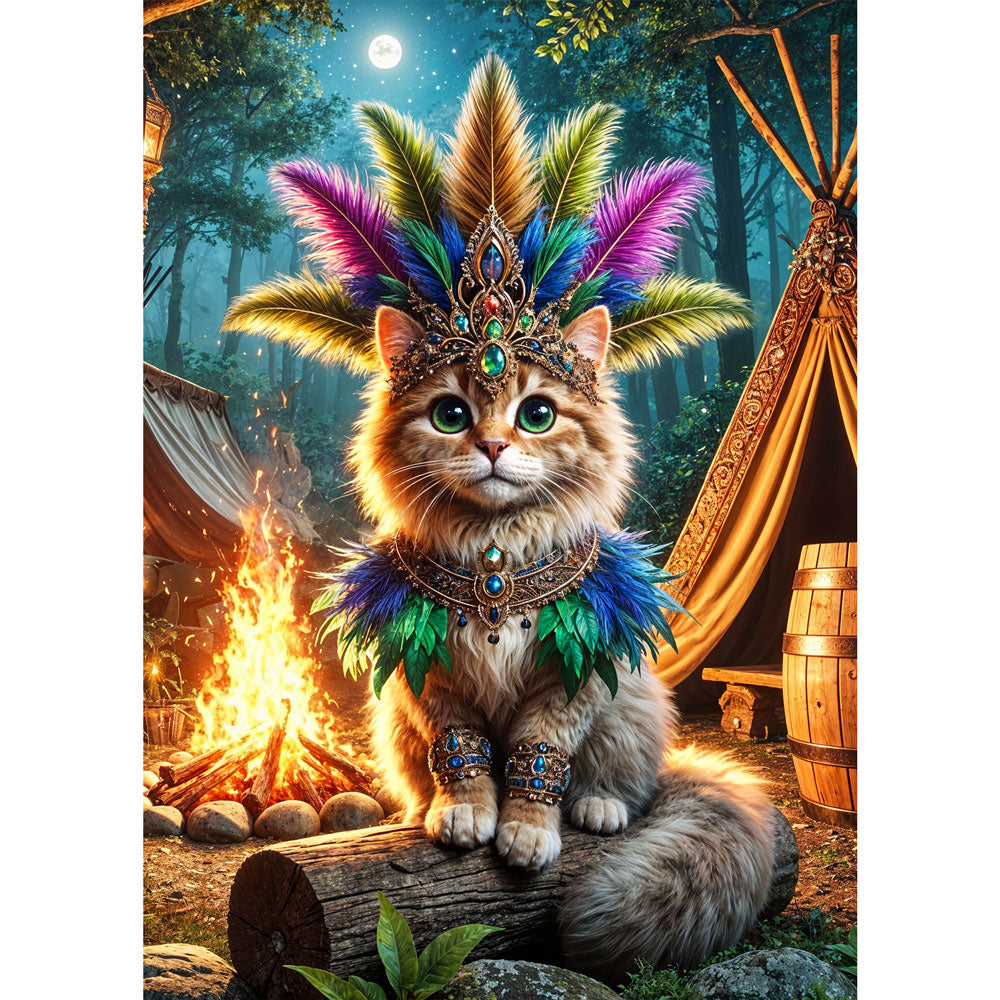 5D Diamond Painting – Stammeskönigin Minka, Unique-Diamond