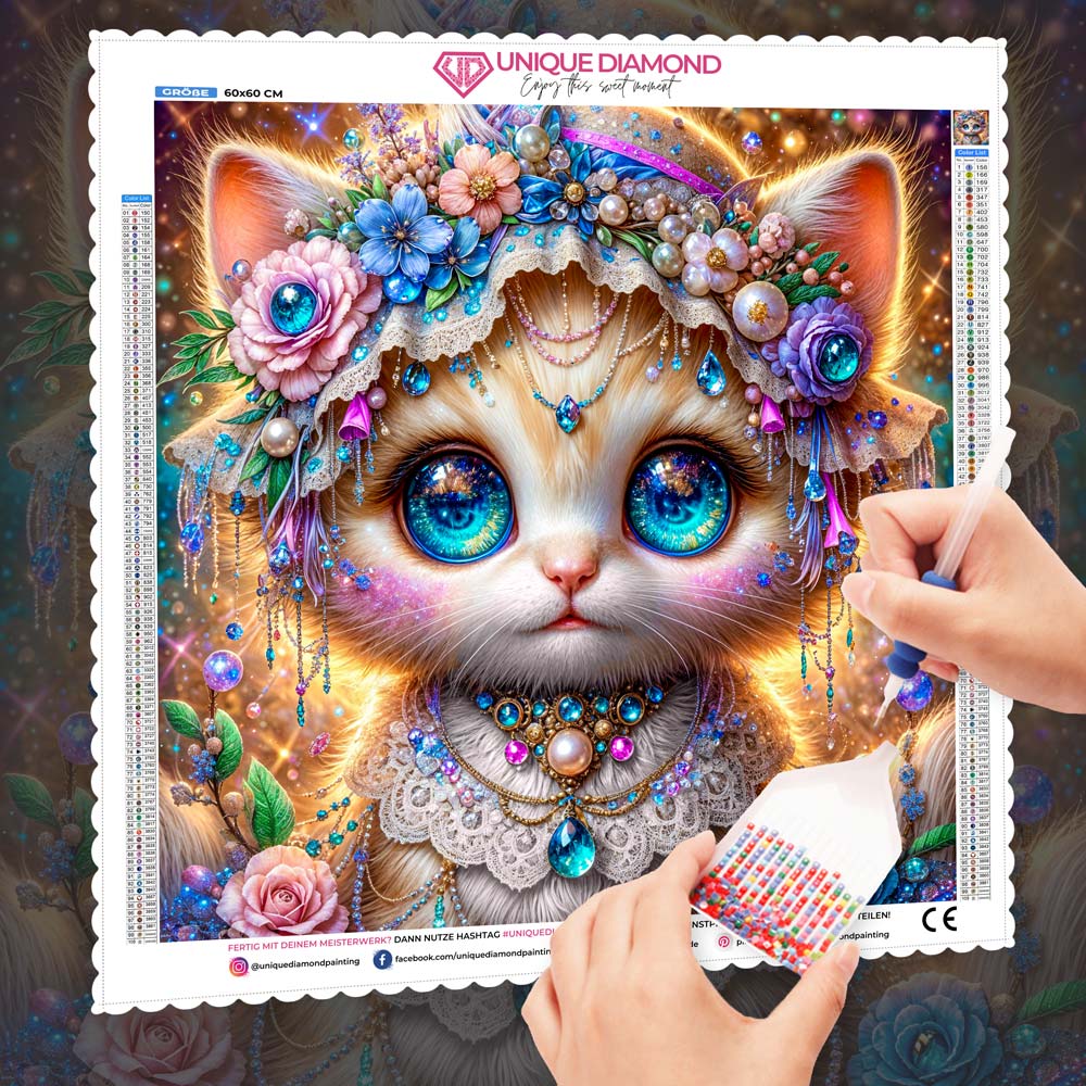 5D Diamond Painting – Sternenblick der Juwelenkatze Unique-Diamond