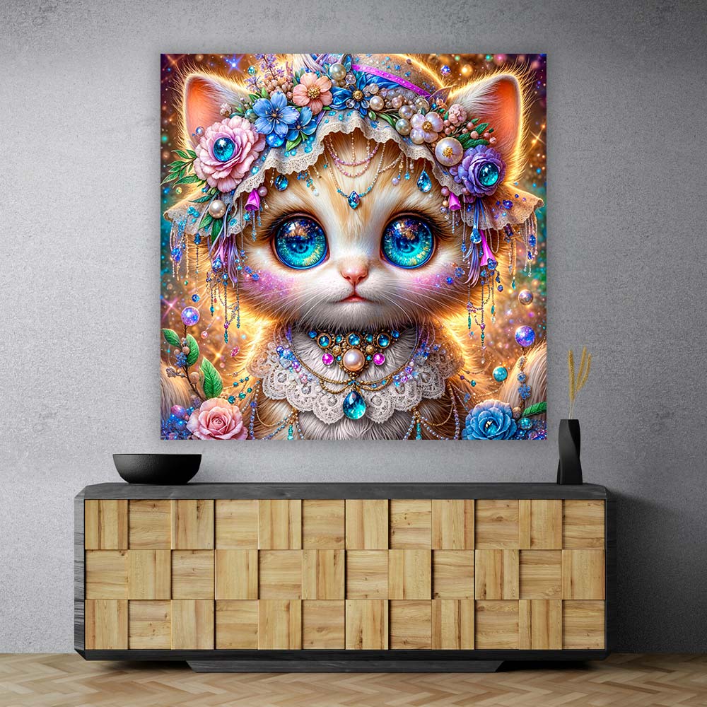 5D Diamond Painting – Sternenblick der Juwelenkatze Unique-Diamond
