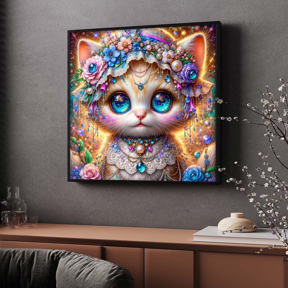 5D Diamond Painting – Sternenblick der Juwelenkatze Unique-Diamond
