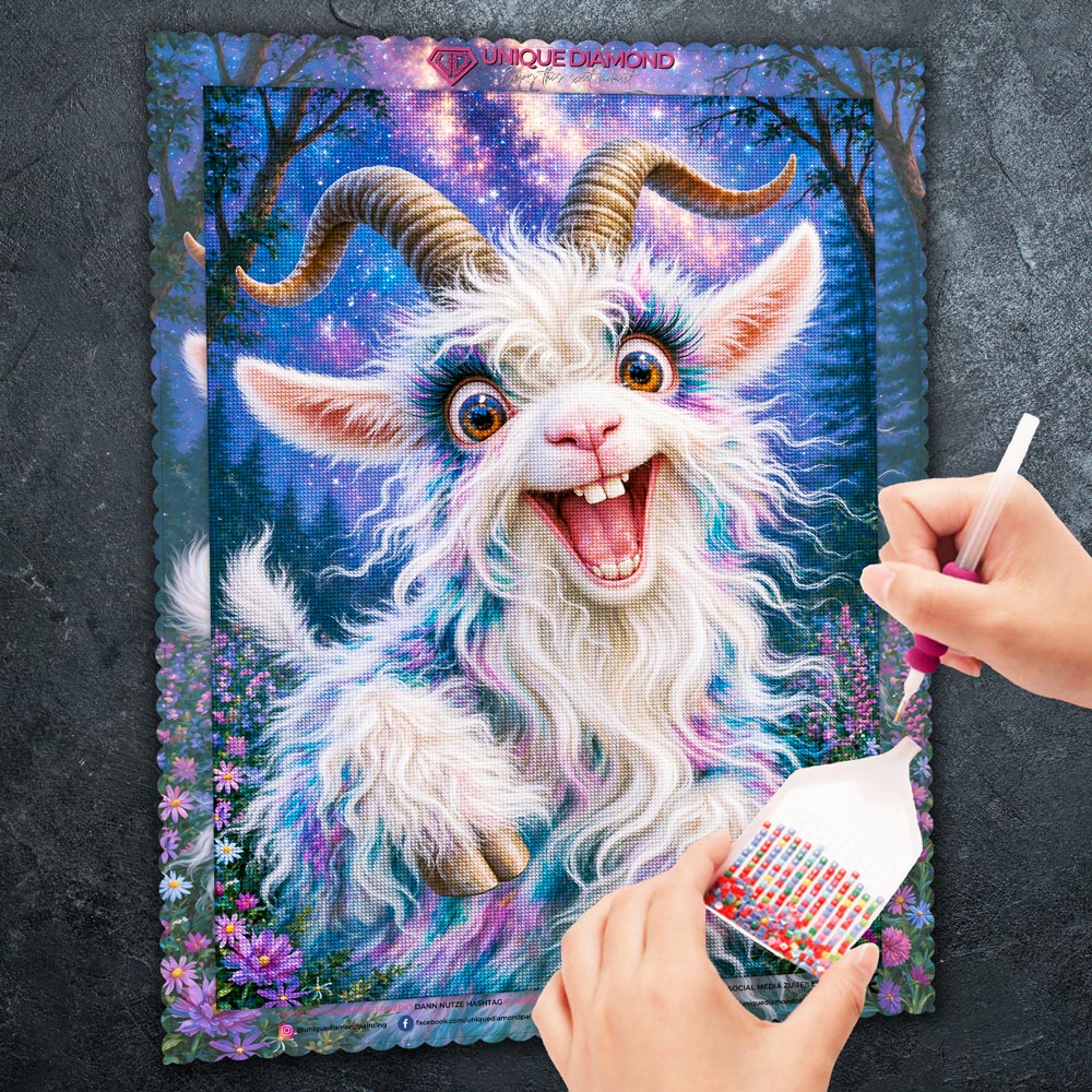 5D Diamond Painting – Sternenzottel im Zauberwald