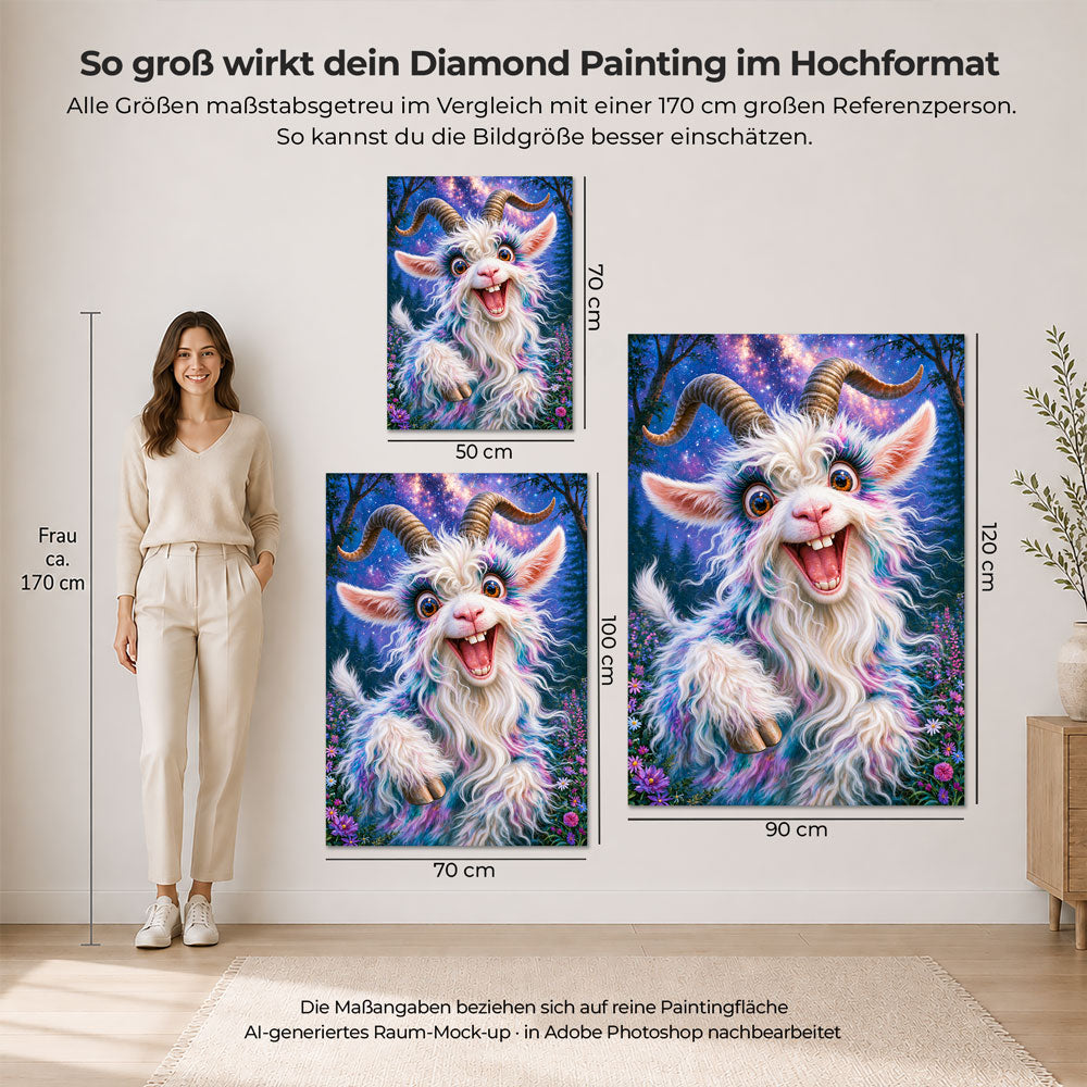 5D Diamond Painting – Sternenzottel im Zauberwald