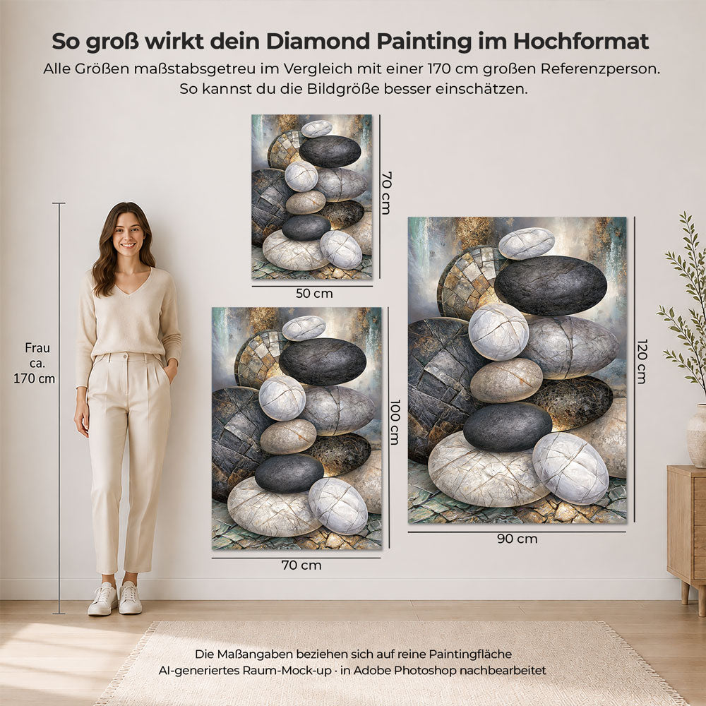 5D Diamond Painting – Stille Balance der Steine