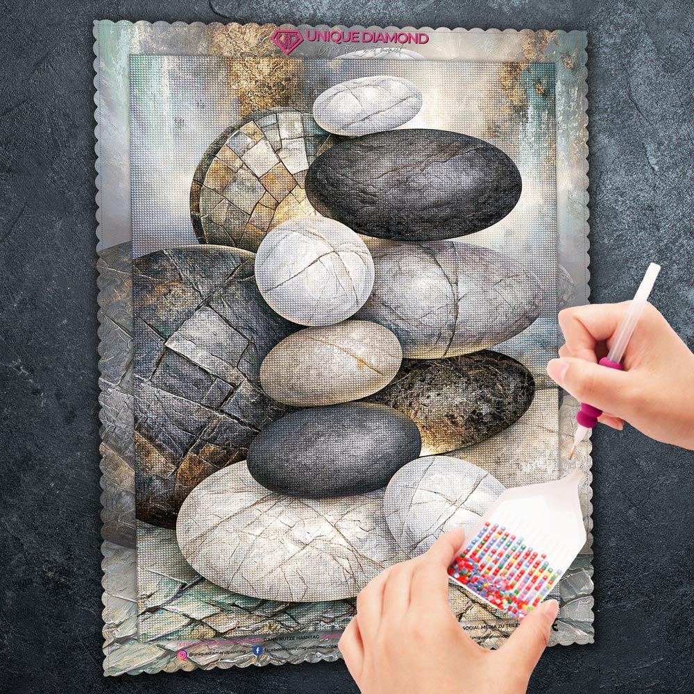 5D Diamond Painting – Stille Balance der Steine