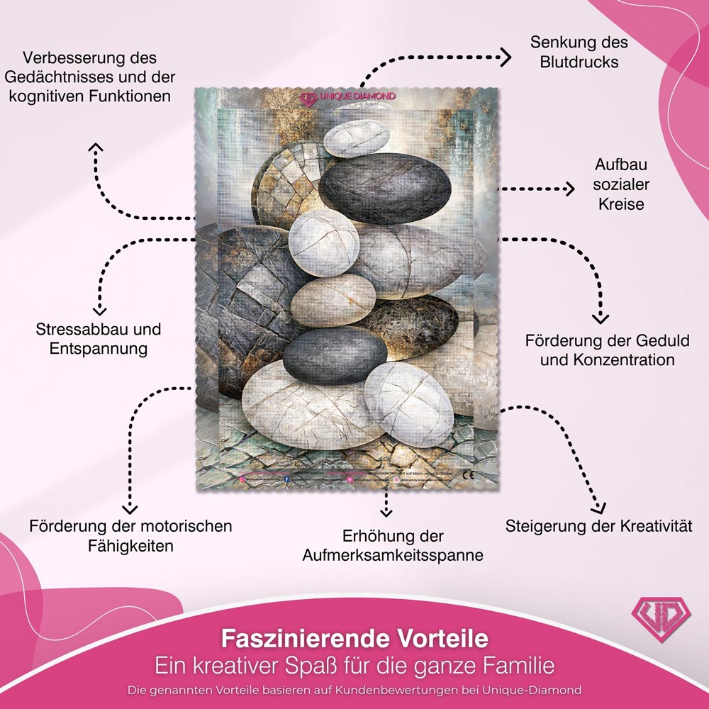 5D Diamond Painting – Stille Balance der Steine