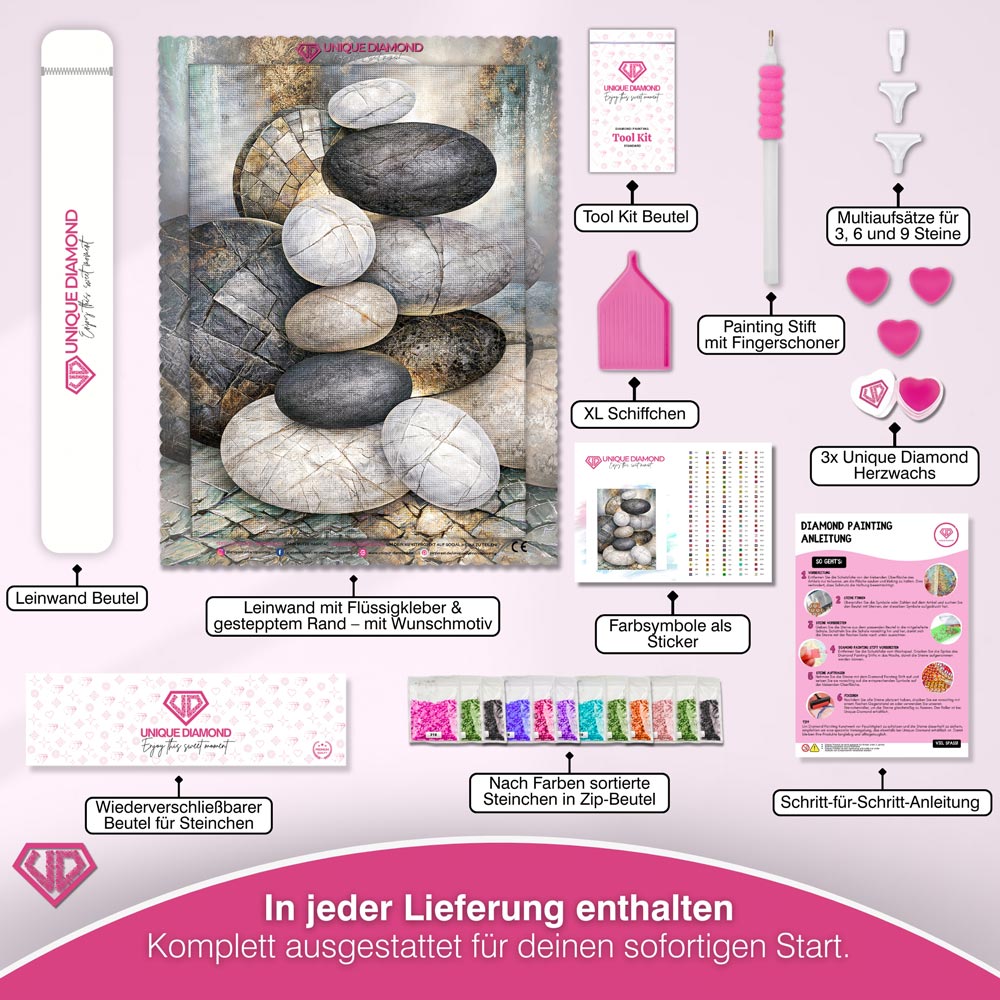 5D Diamond Painting – Stille Balance der Steine