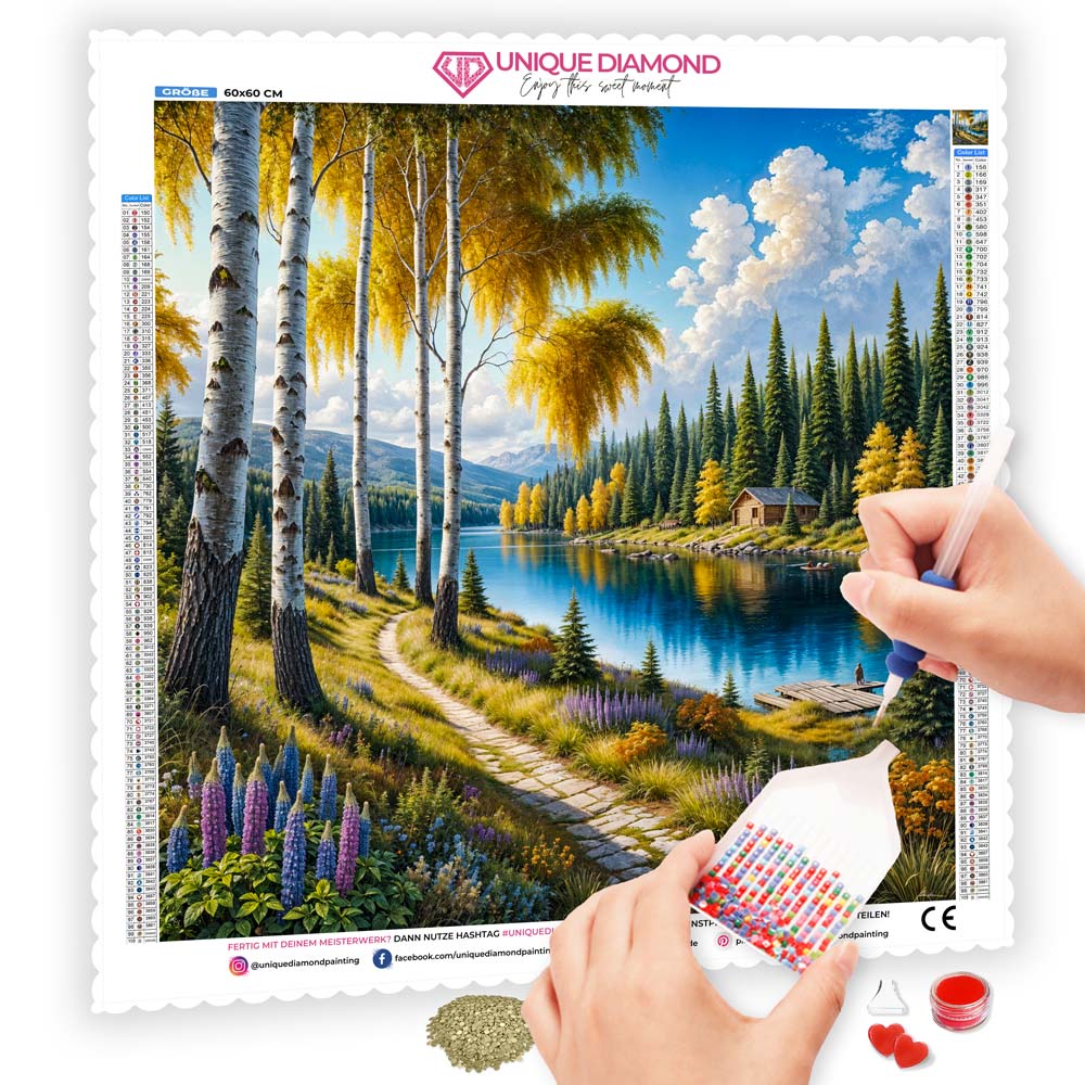 5D Diamond Painting – Stille Ufer von Morgenruh, Unique-Diamond
