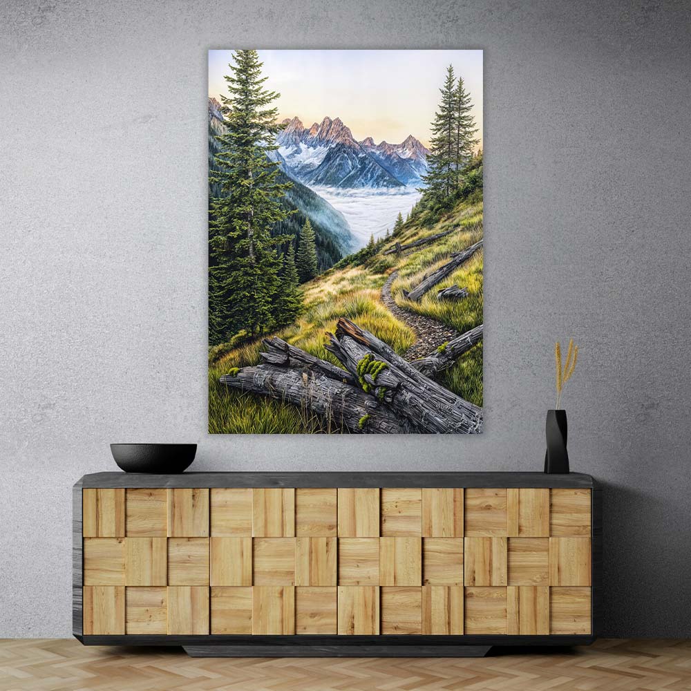 5D Diamond Painting – Stille über dem Wolkenmeer, Unique-Diamond