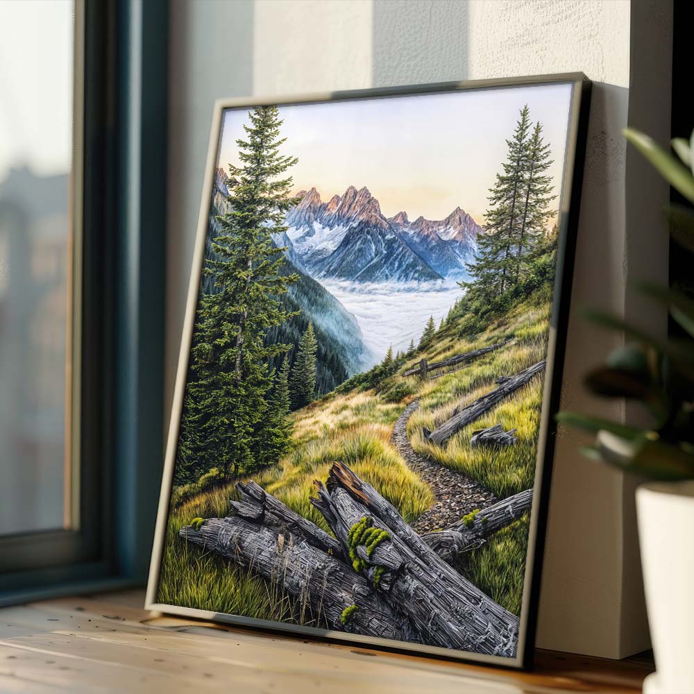 5D Diamond Painting – Stille über dem Wolkenmeer, Unique-Diamond