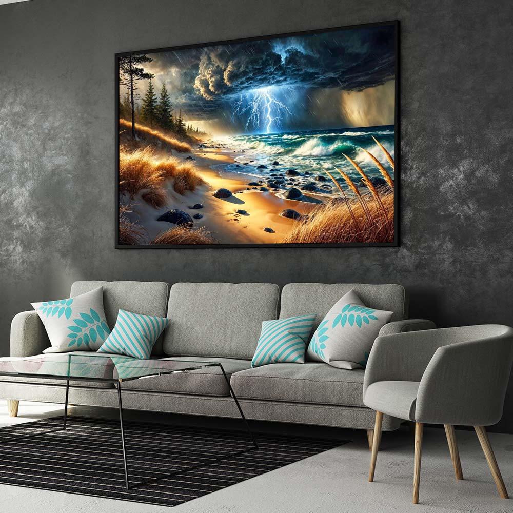 5D Diamond Painting – Sturmherz am Ozean, Unique-Diamond
