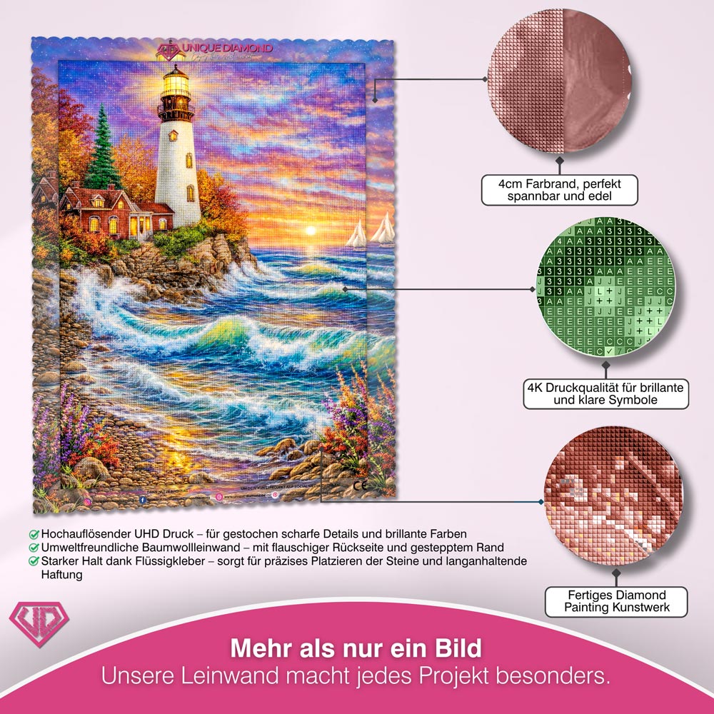 5D Diamond Painting – Sunset Lighthouse