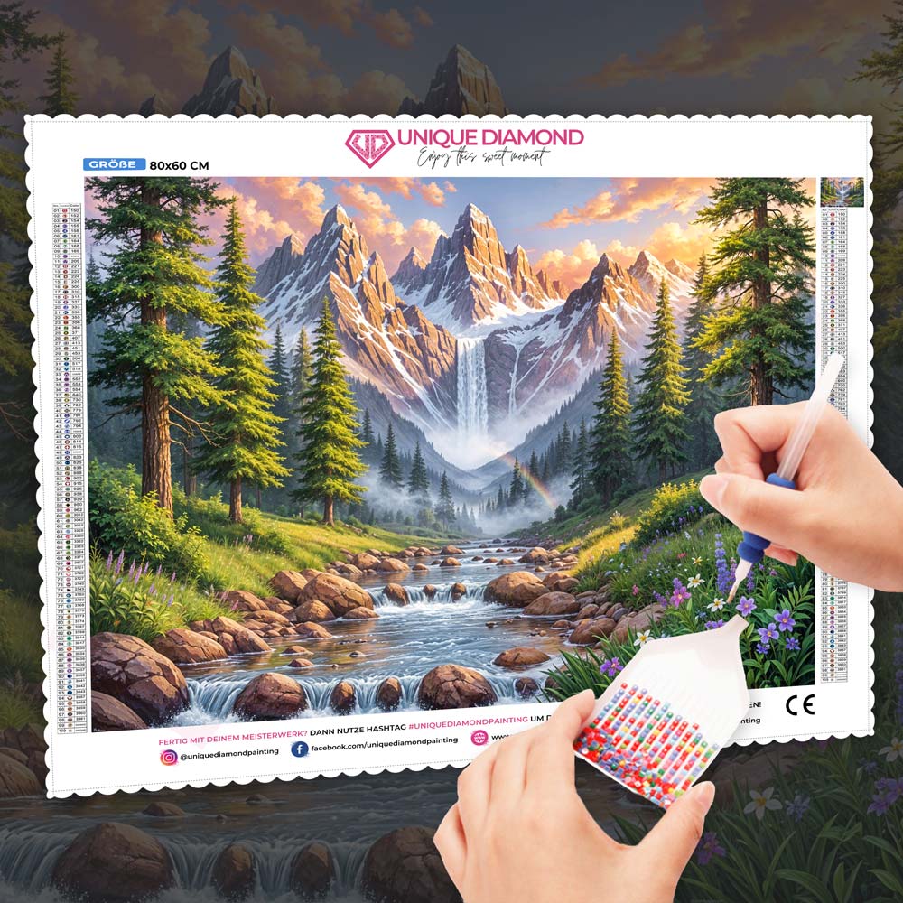 5D Diamond Painting – Tal der ewigen Morgenröte, Unique-Diamond