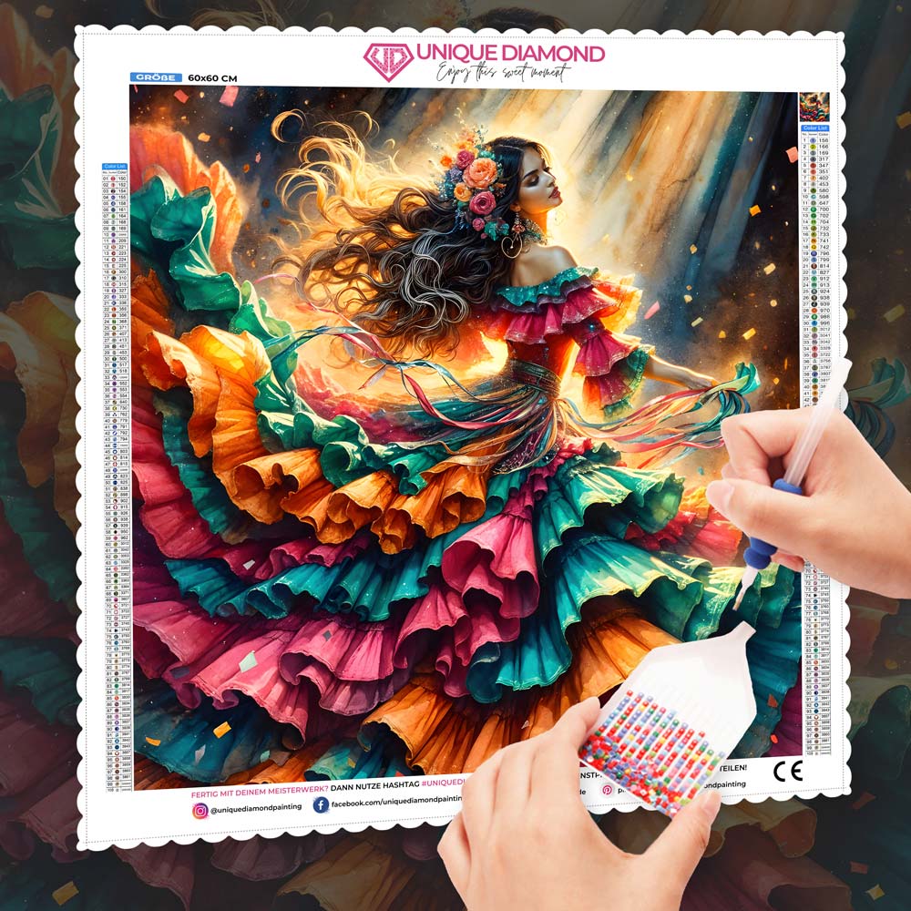 5D Diamond Painting – Tanz der Farben Unique-Diamond
