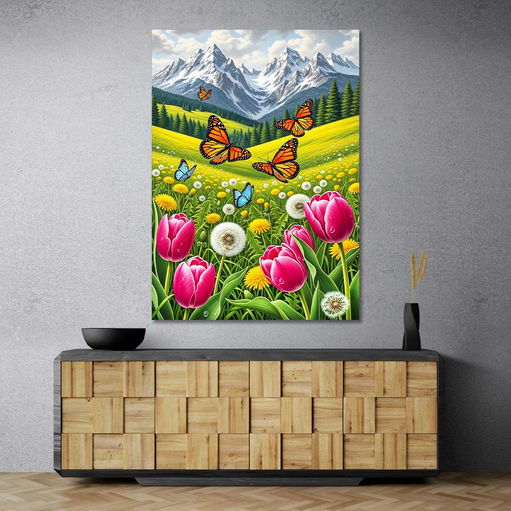 5D Diamond Painting – Tanz der Frühlingsboten, Unique-Diamond