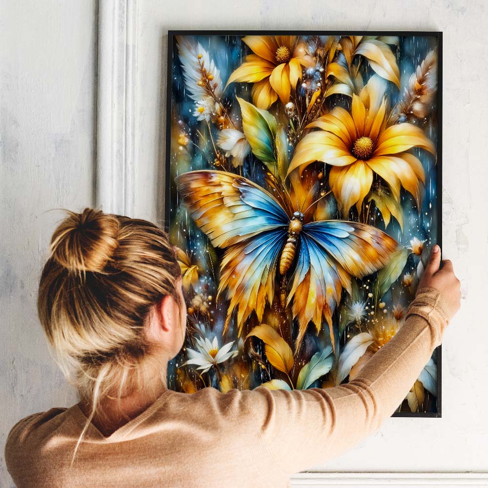 5D Diamond Painting – Tanz der Goldflügel Unique-Diamond