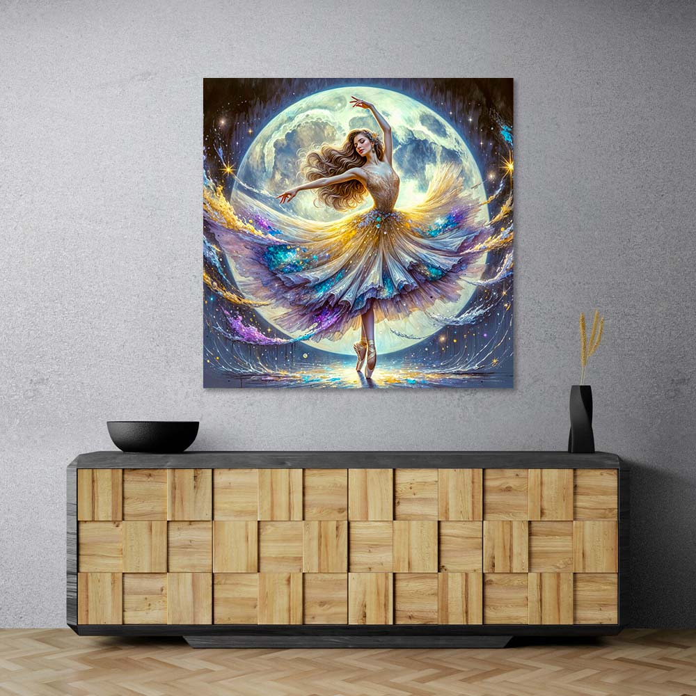 5D Diamond Painting – Tanz im Licht des Mondes, Unique-Diamond