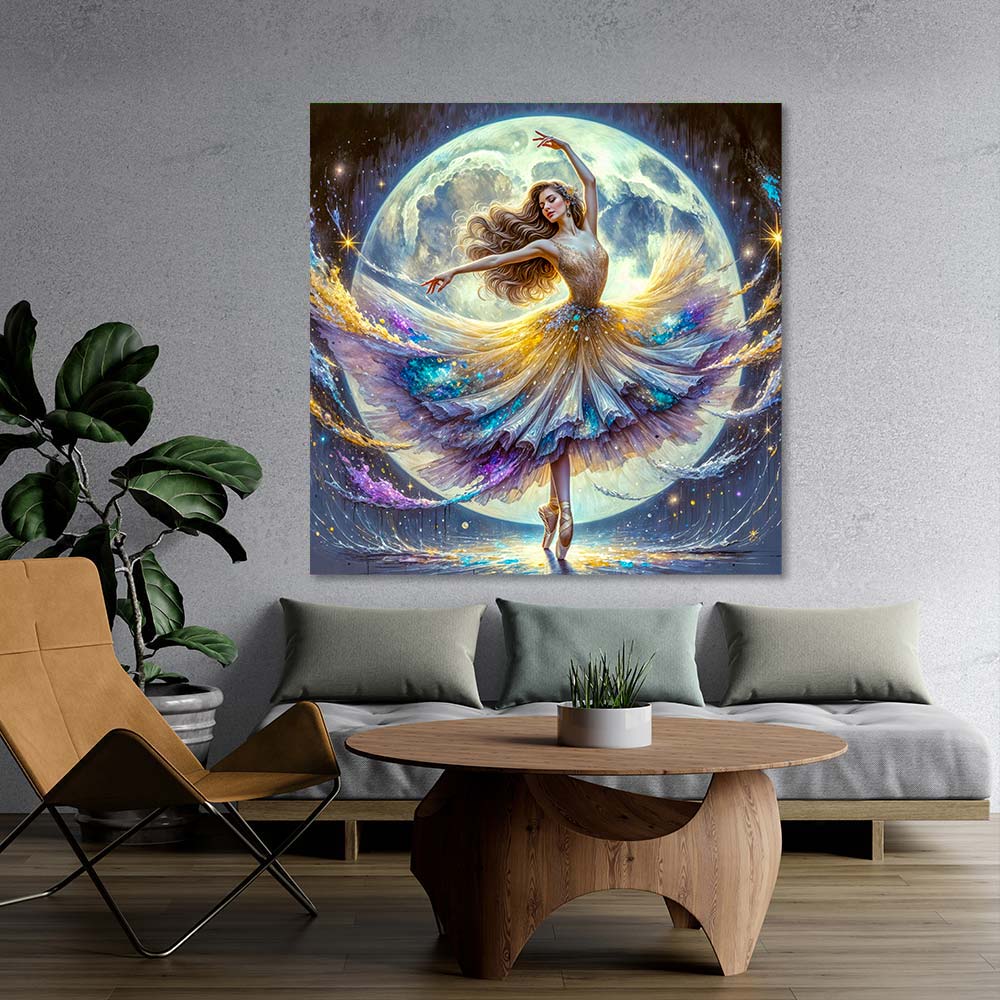 5D Diamond Painting – Tanz im Licht des Mondes, Unique-Diamond
