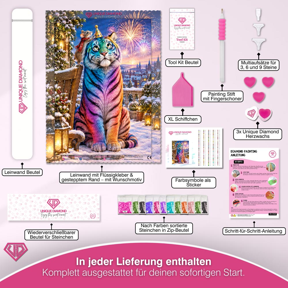 5D Diamond Painting – Tigerstark ins neue Jahr