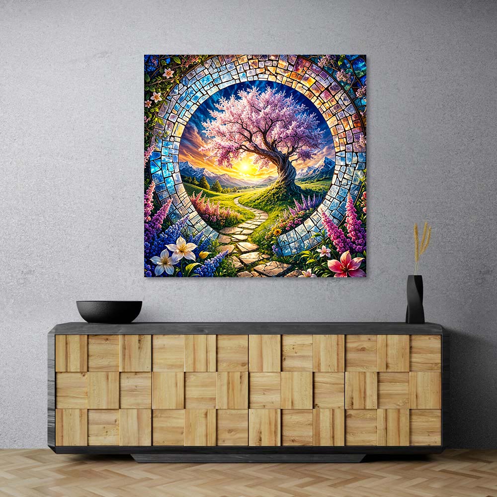 5D Diamond Painting – Tor zur Blütenwelt, Unique-Diamond
