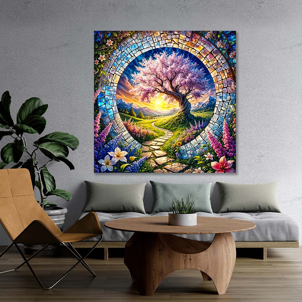 5D Diamond Painting – Tor zur Blütenwelt, Unique-Diamond