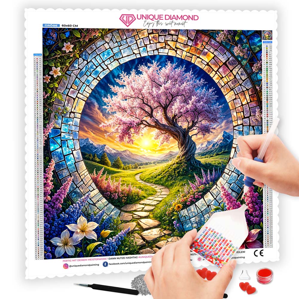 5D Diamond Painting – Tor zur Blütenwelt, Unique-Diamond
