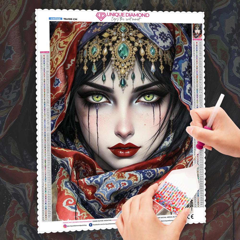 5D Diamond Painting – Tränen aus Smaragd, Unique-Diamond