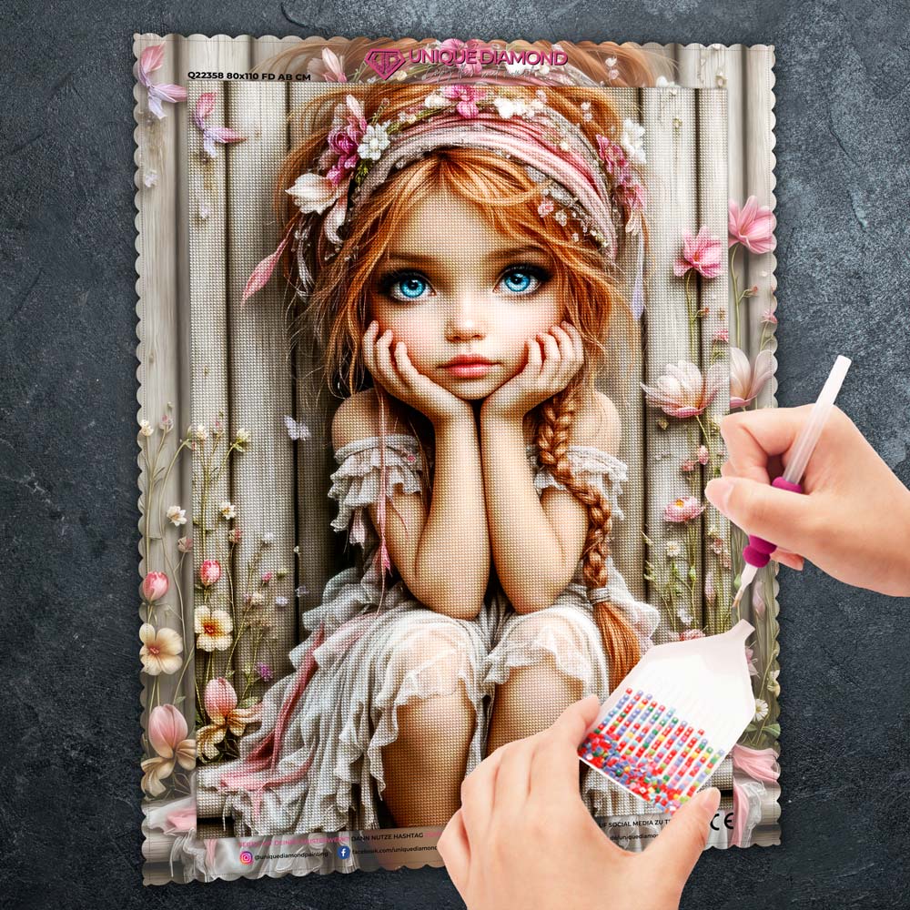 5D Diamond Painting – Träumerei im Blütenzauber