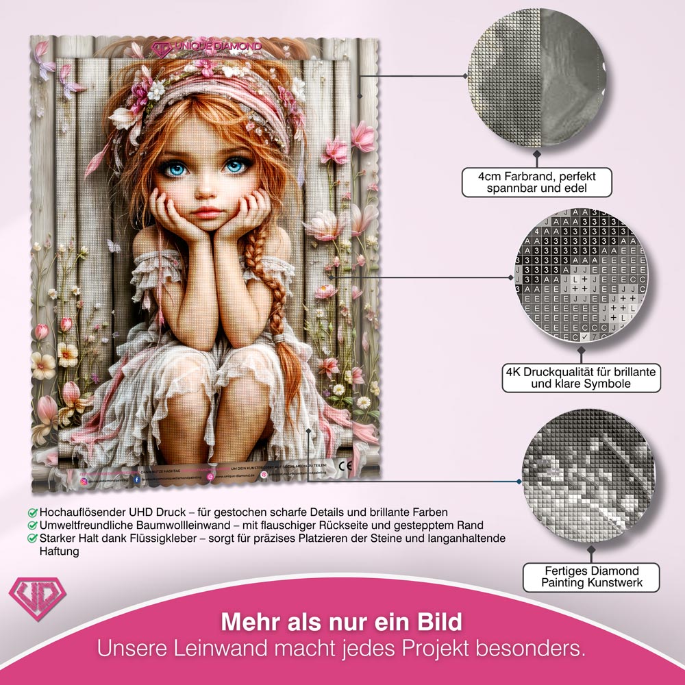 5D Diamond Painting – Träumerei im Blütenzauber