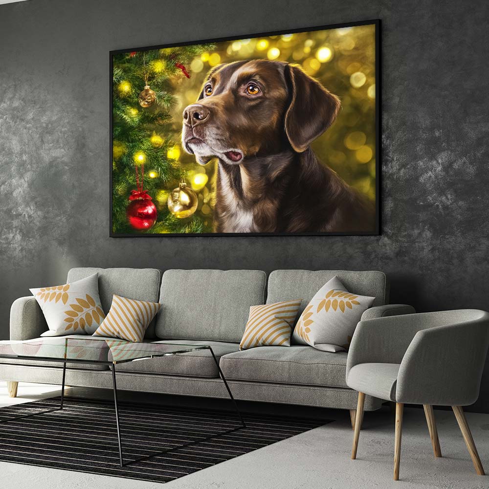 5D Diamond Painting – Treue Augen im Lichterglanz