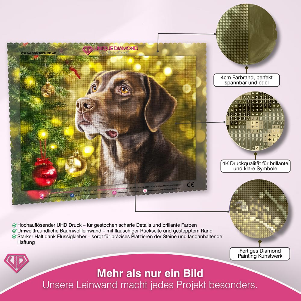 5D Diamond Painting – Treue Augen im Lichterglanz