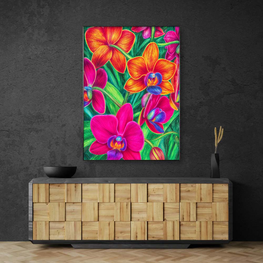 5D Diamond Painting – Tropenzauber der Orchideen, Unique-Diamond