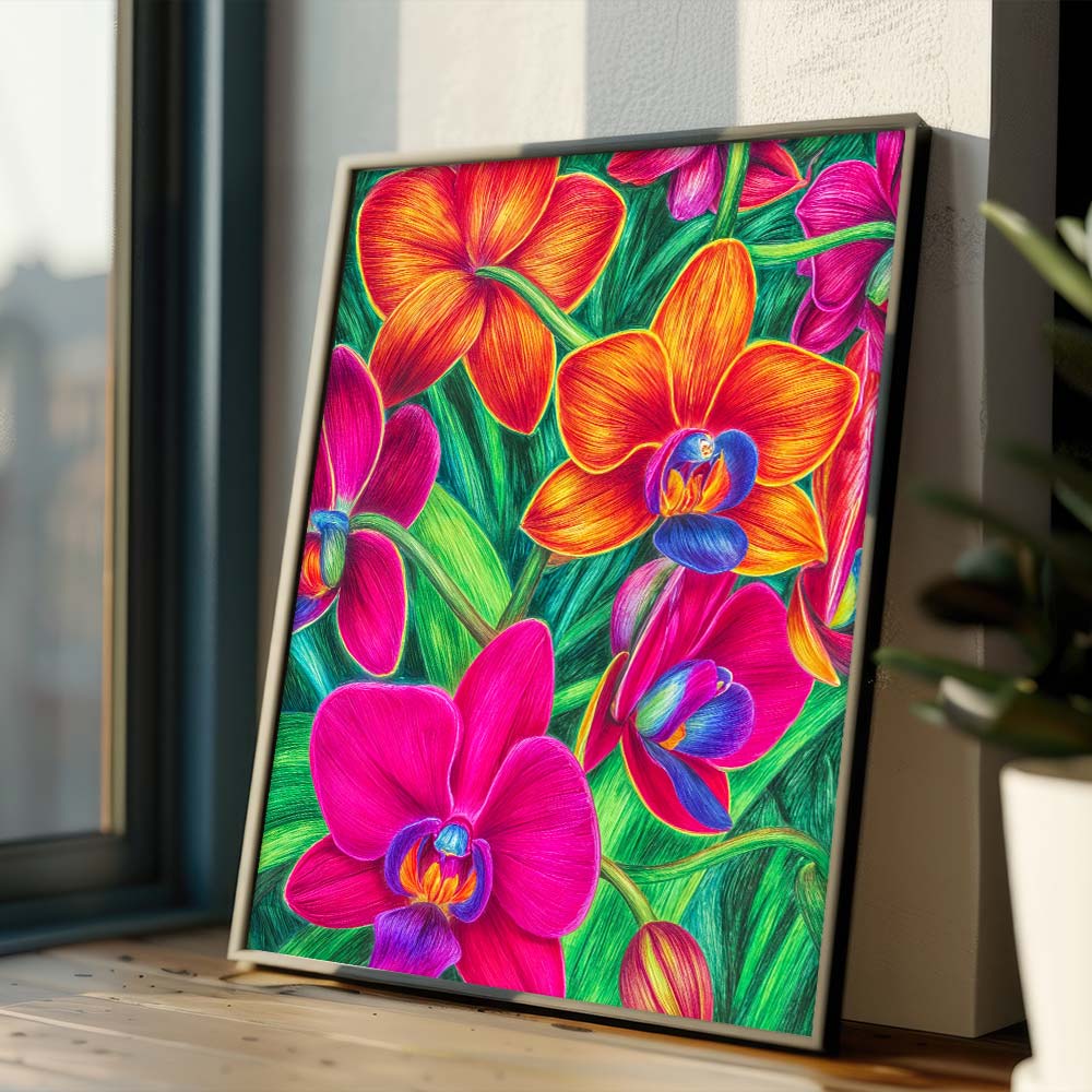 5D Diamond Painting – Tropenzauber der Orchideen, Unique-Diamond