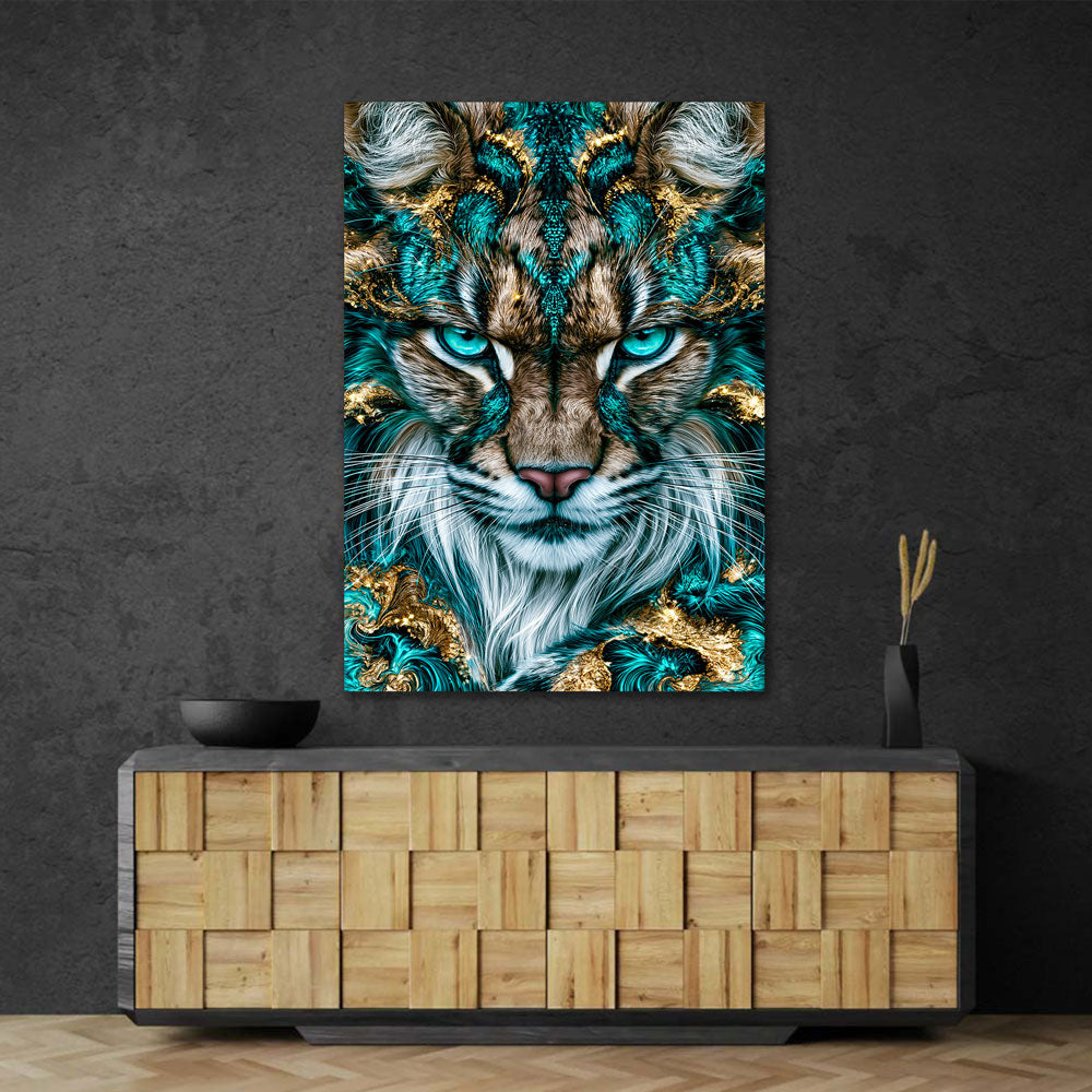 5D Diamond Painting – Türkiser Blick der Wildnis