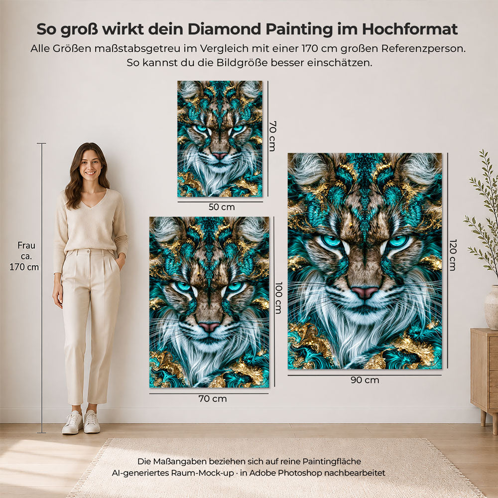 5D Diamond Painting – Türkiser Blick der Wildnis
