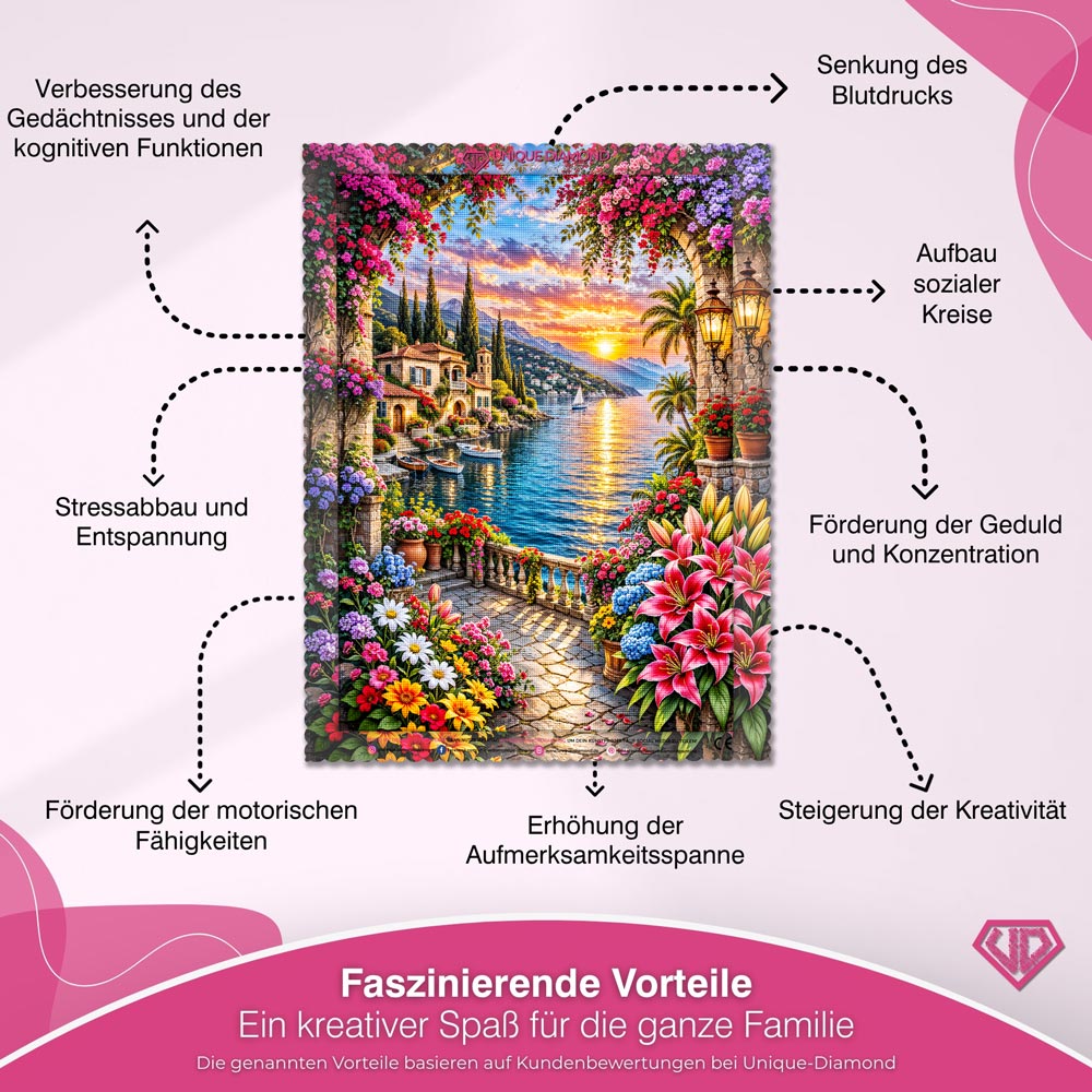 5D Diamond Painting – Valentina Sonnenzauber der Küstenvilla