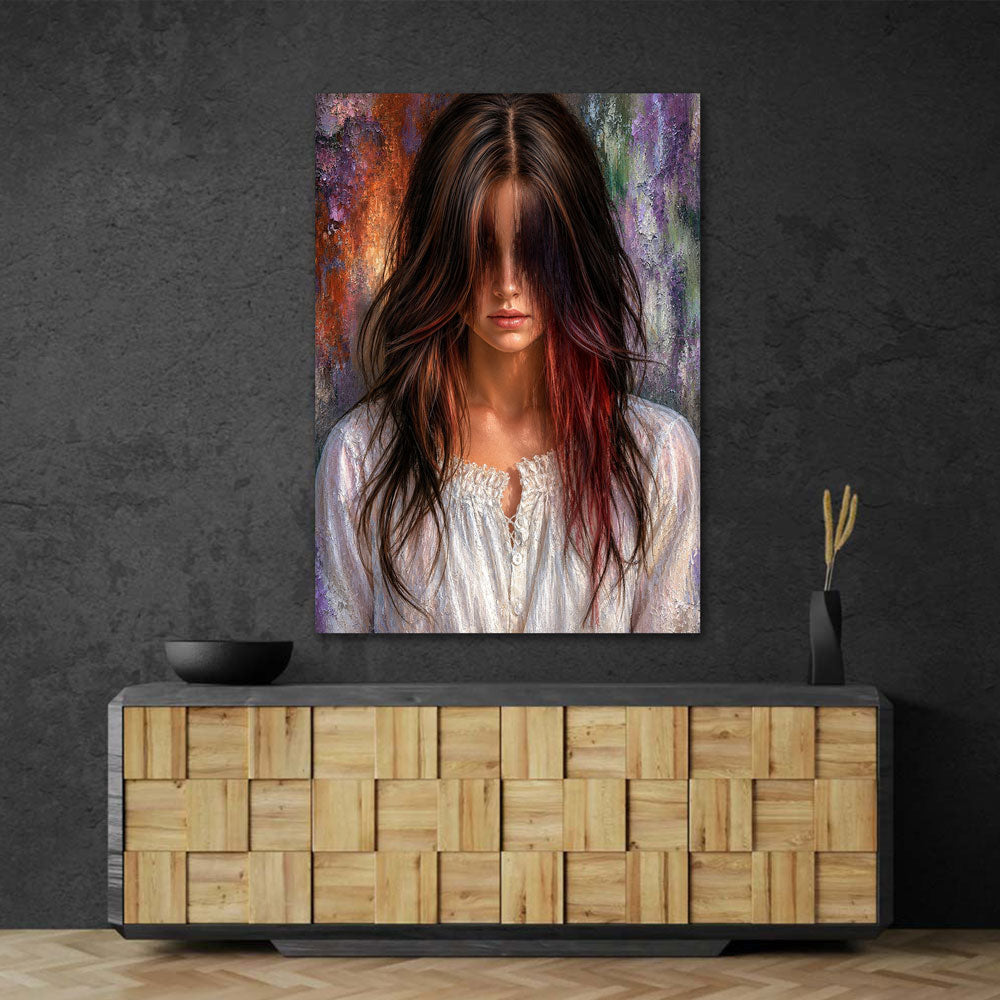 5D Diamond Painting – Valeria mit verborgenem Blick