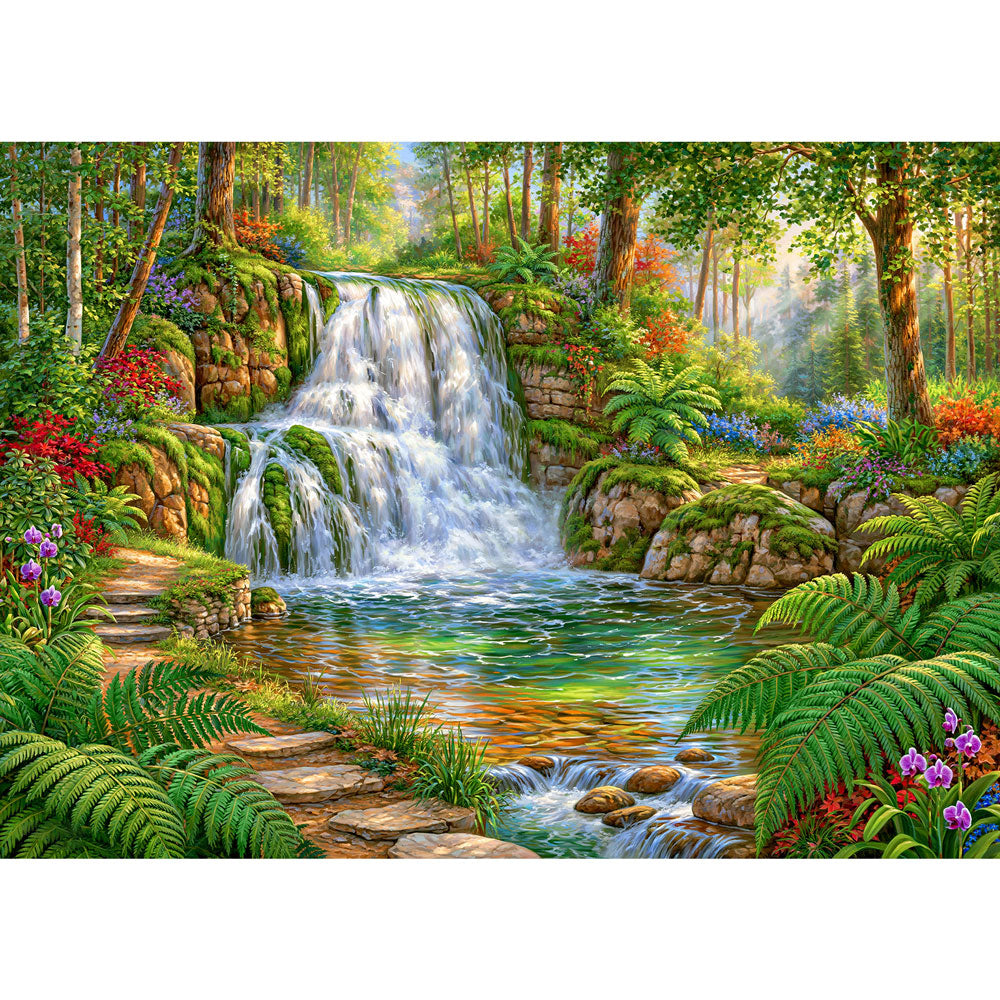 5D Diamond Painting – Verborgene Oase im Zauberwald | Unique Diamond