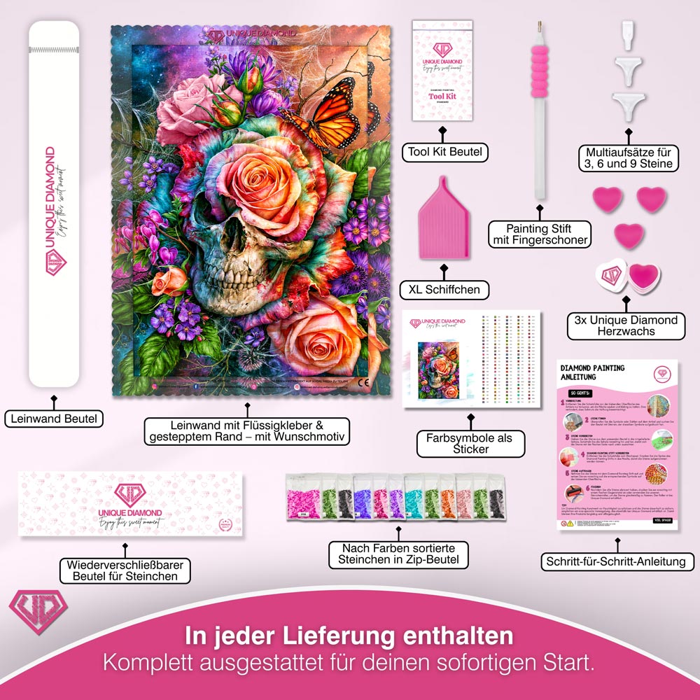 5D Diamond Painting – Vergängliche Blütenseele
