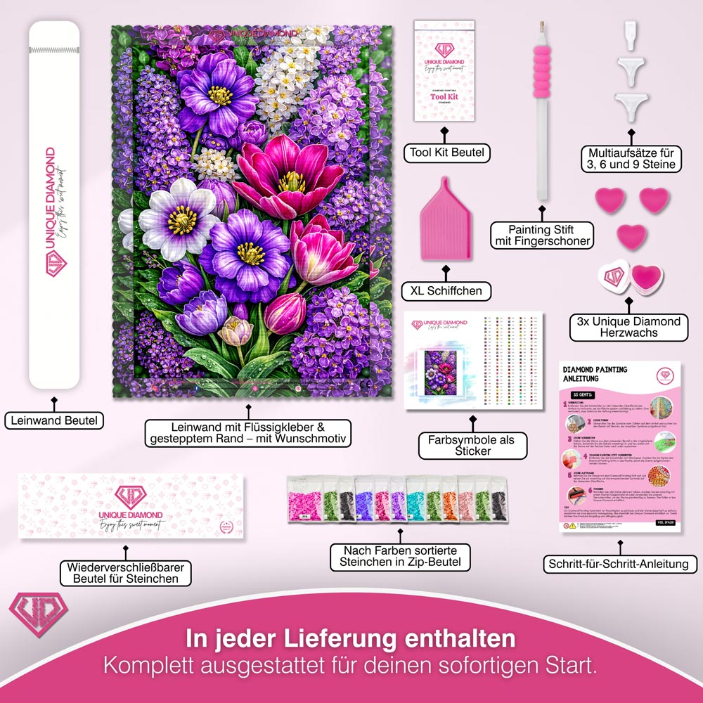 5D Diamond Painting – Violet Blossom Symphony