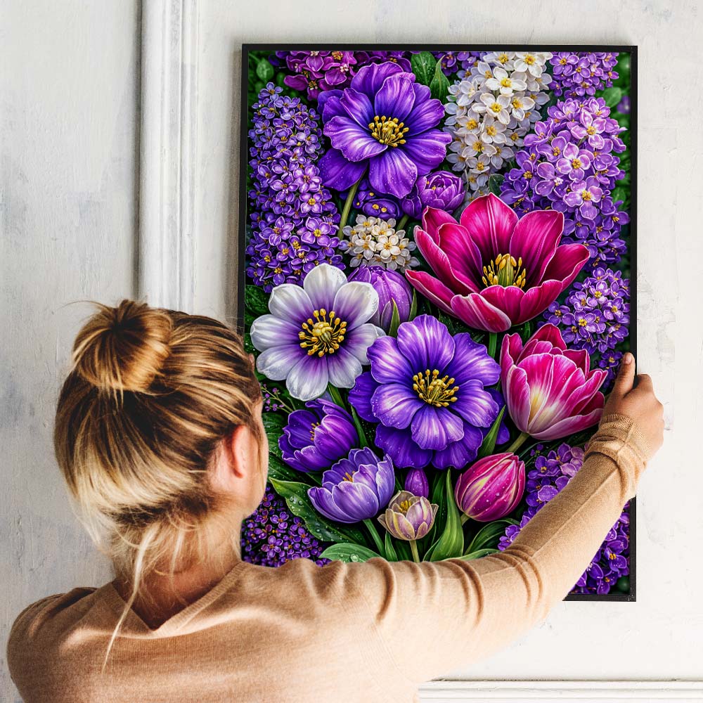 5D Diamond Painting – Violet Blossom Symphony