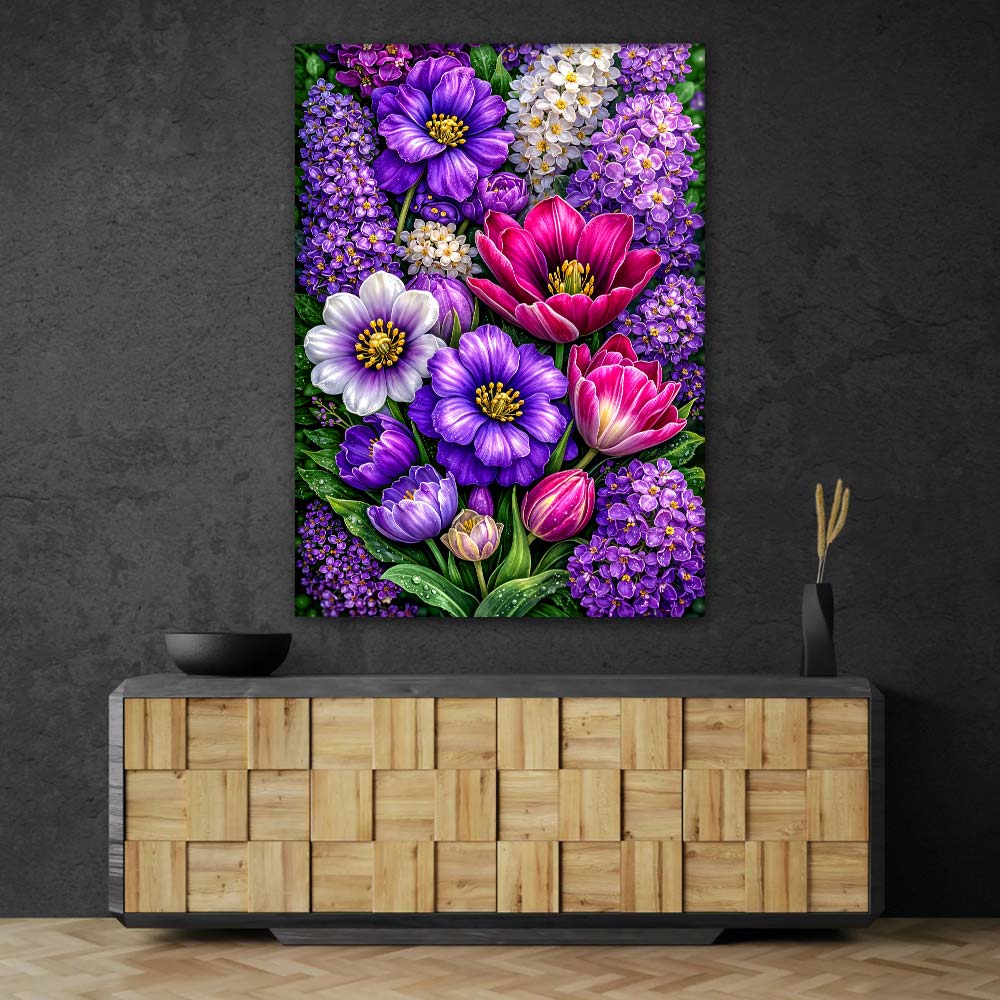 5D Diamond Painting – Violet Blossom Symphony