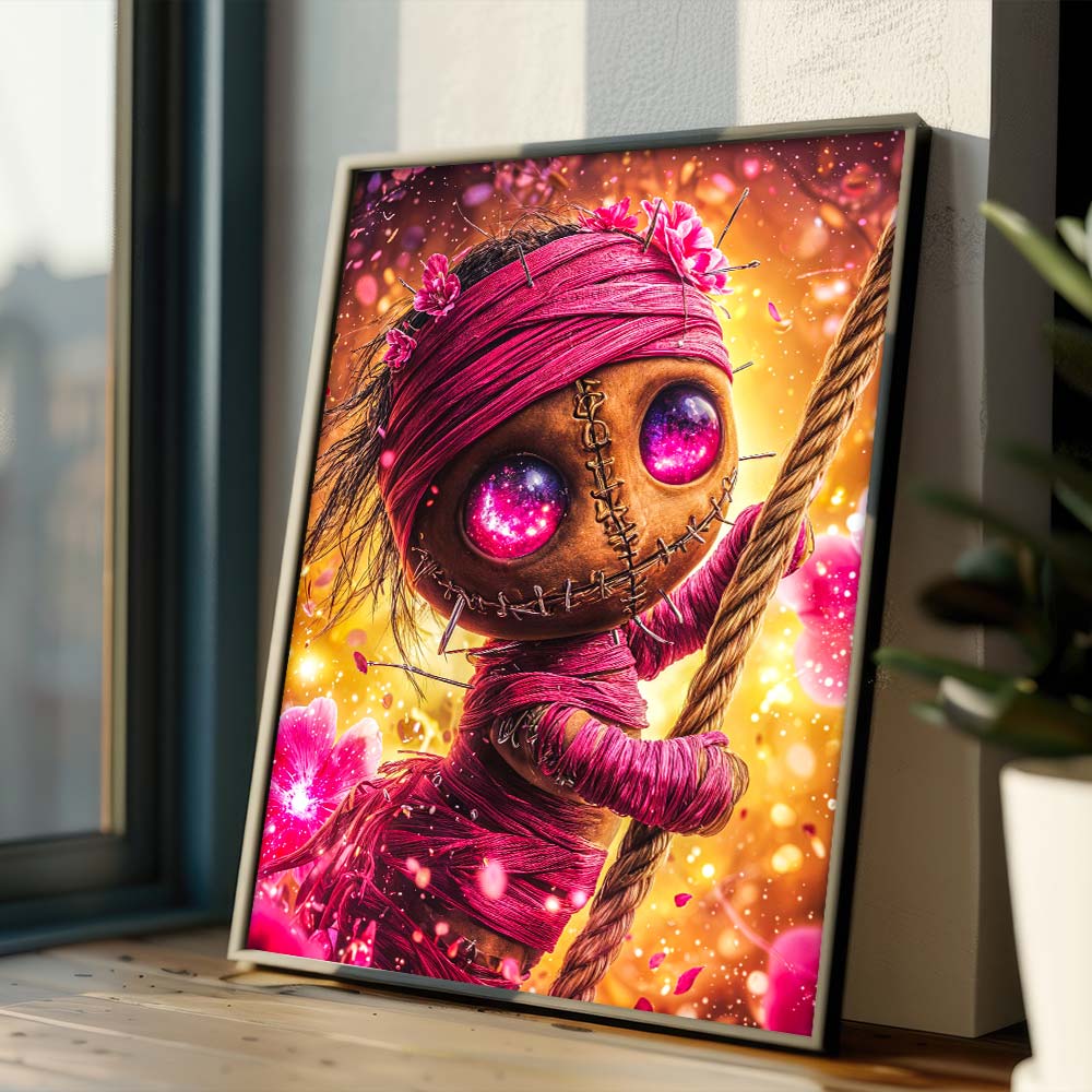 5D Diamond Painting – Violettauge Vimi auf Abenteuerreise, Unique-Diamond