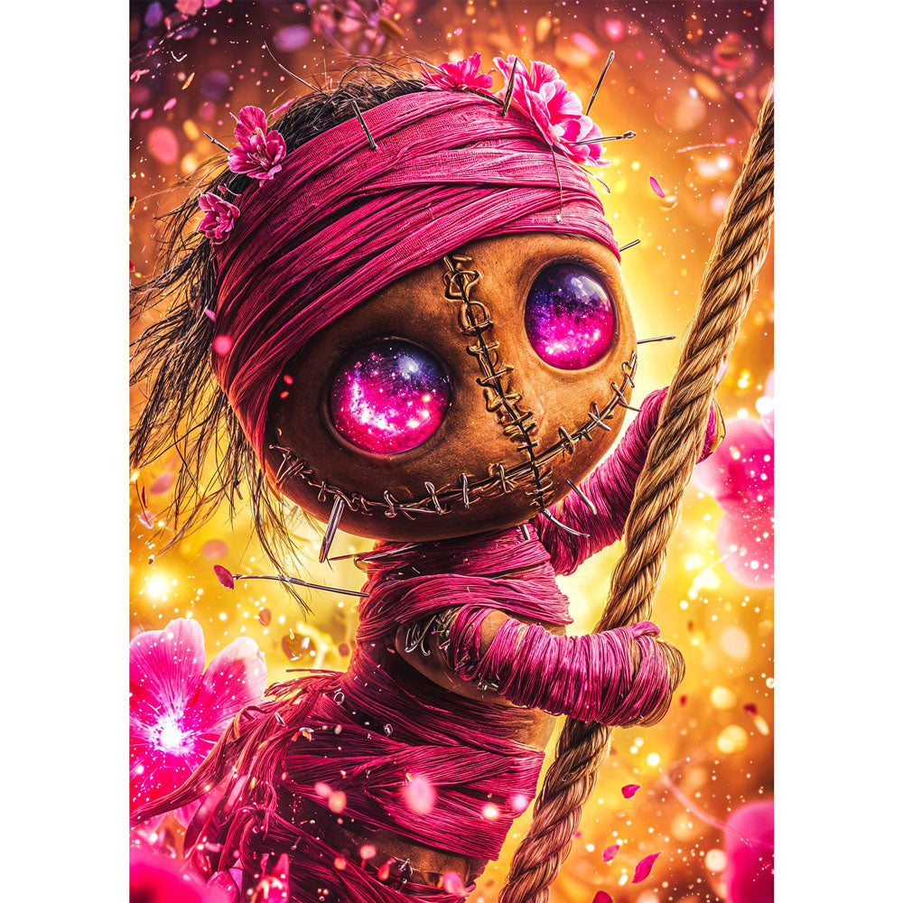 5D Diamond Painting – Violettauge Vimi auf Abenteuerreise, Unique-Diamond