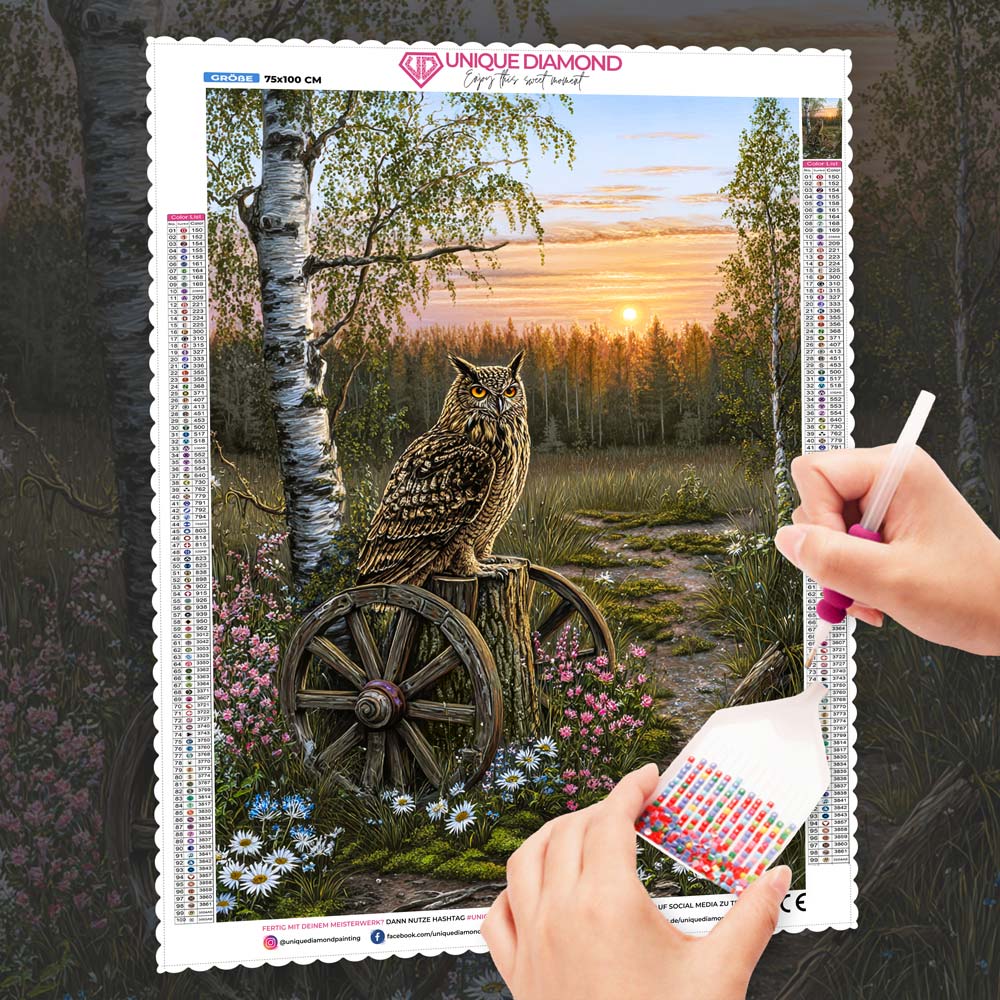 5D Diamond Painting – Wächter der Abenddämmerung, Unique-Diamond