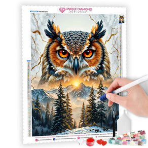 5D Diamond Painting – Wächter der Berge mit 100 Farben, Unique-Diamond