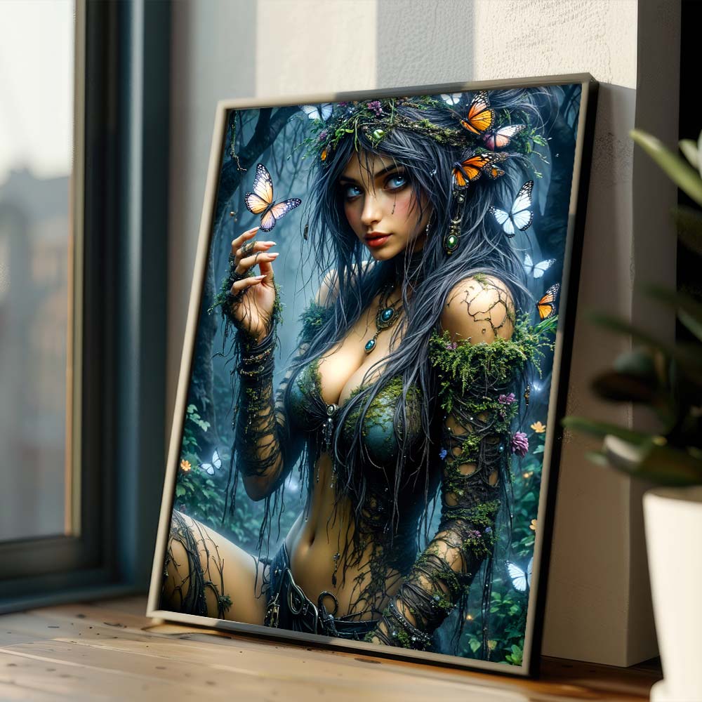 5D Diamond Painting – Wächterin des Schmetterlingswaldes Unique-Diamond